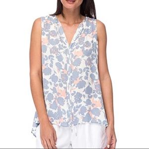 NWOT Bobeau Tank Top Ivory Floral Print
